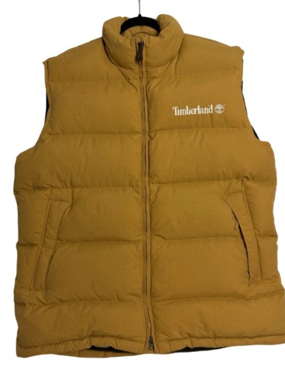 Timberland Rugged and Durable Duck Down Yellow Outdoor Winter Puffer Vest Large